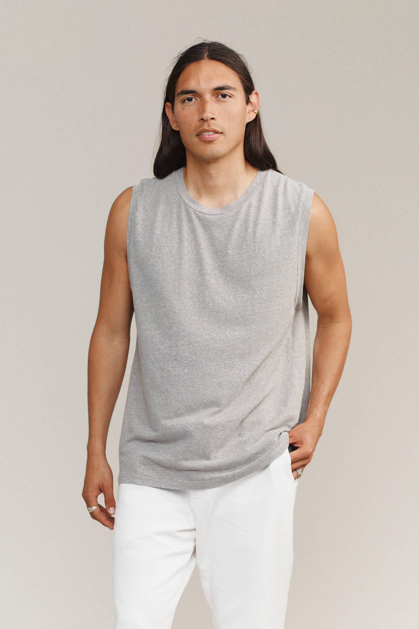 Heathered Malibu Muscle Tee