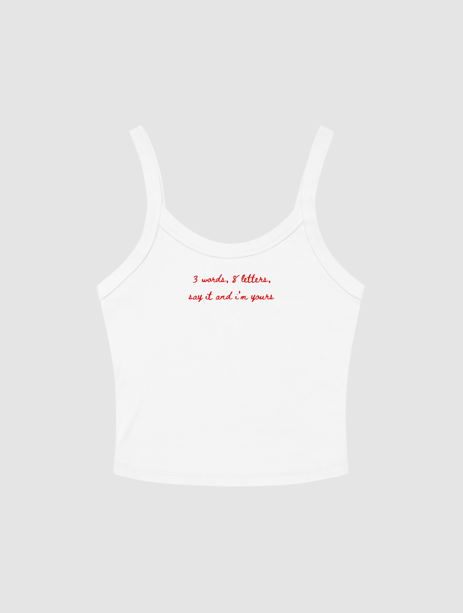 3 words 8 letters embroidered tank top