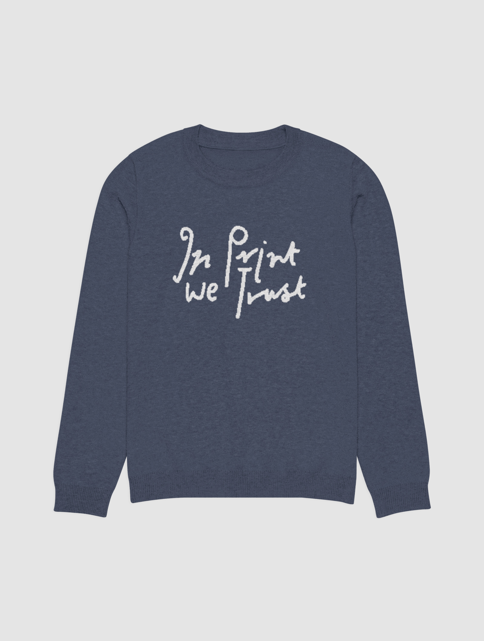 in print we trust knitted crew-neck