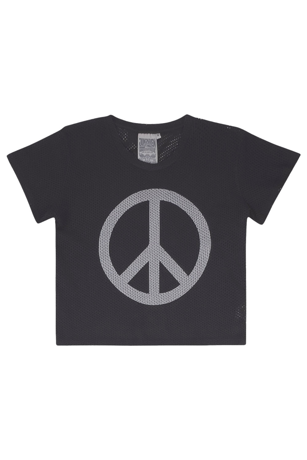 Peace Carmen Mesh Cropped Tee