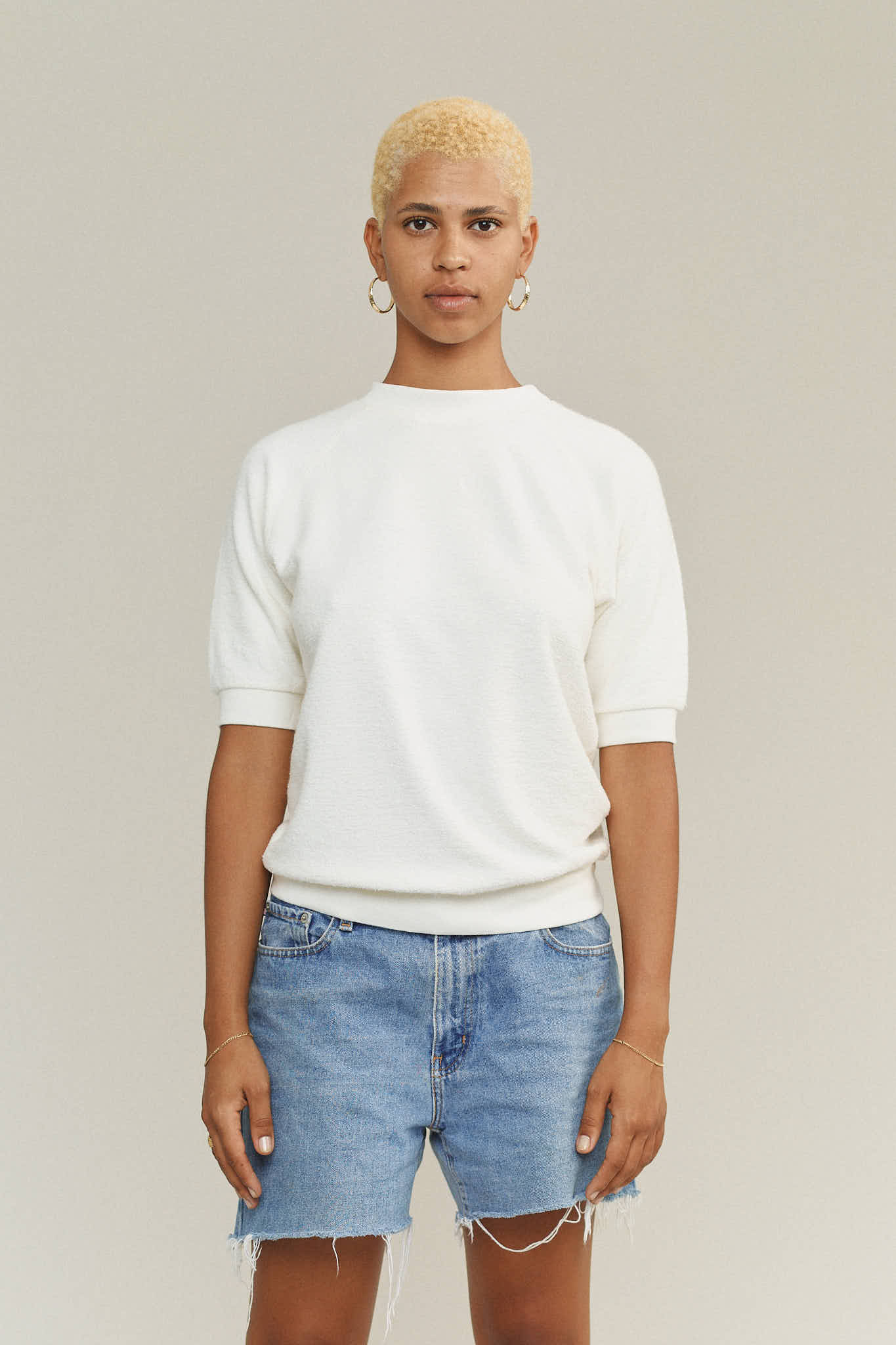 Short Sleeve Raglan Sherpa Sweatshirt