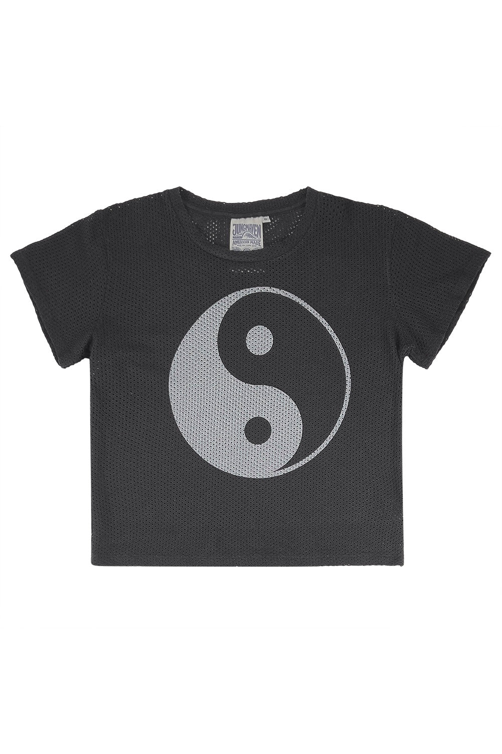 Yin Yang Carmen Mesh Cropped Tee