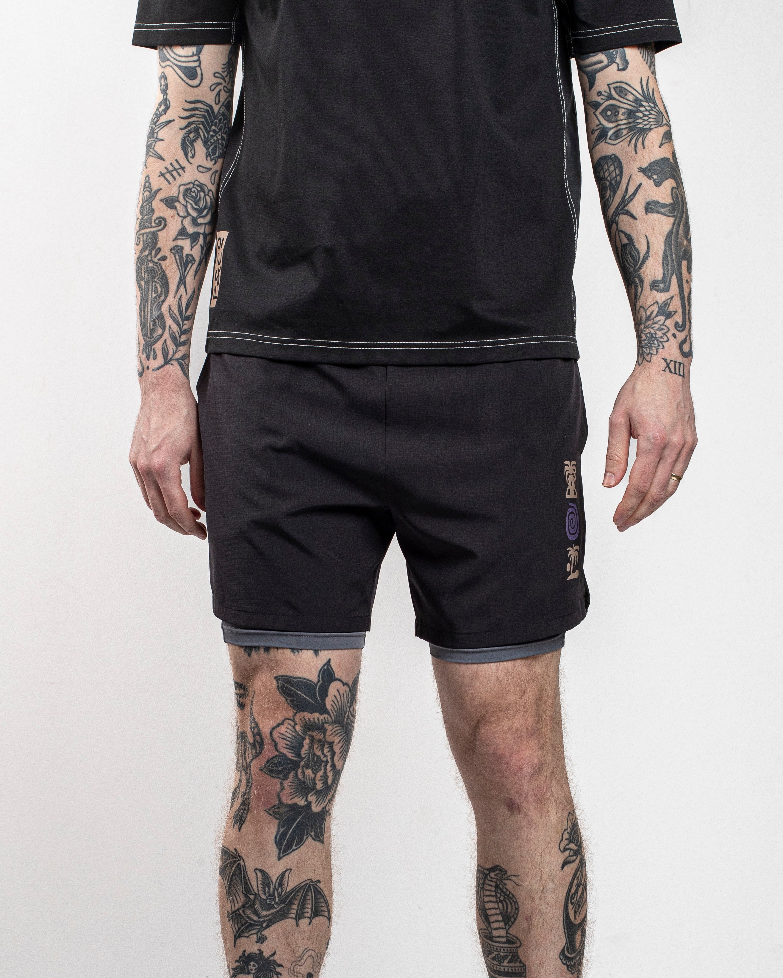 Tropics 2-in-1 Trail Short - Black & Slate 4 Tropics 2-in-1 Trail Short - Black & Slate
