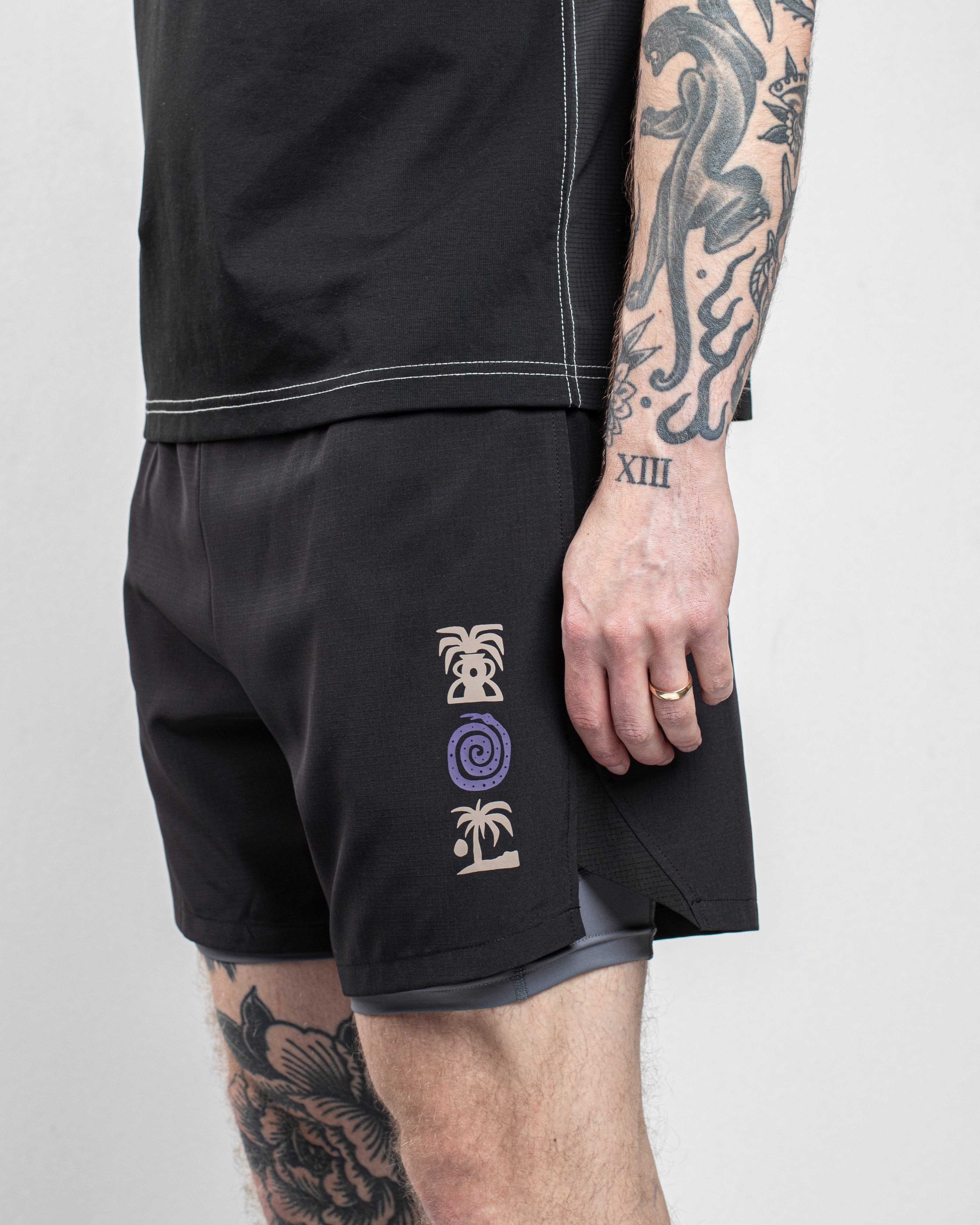 Tropics 2-in-1 Trail Short - Black & Slate 8 Tropics 2-in-1 Trail Short - Black & Slate