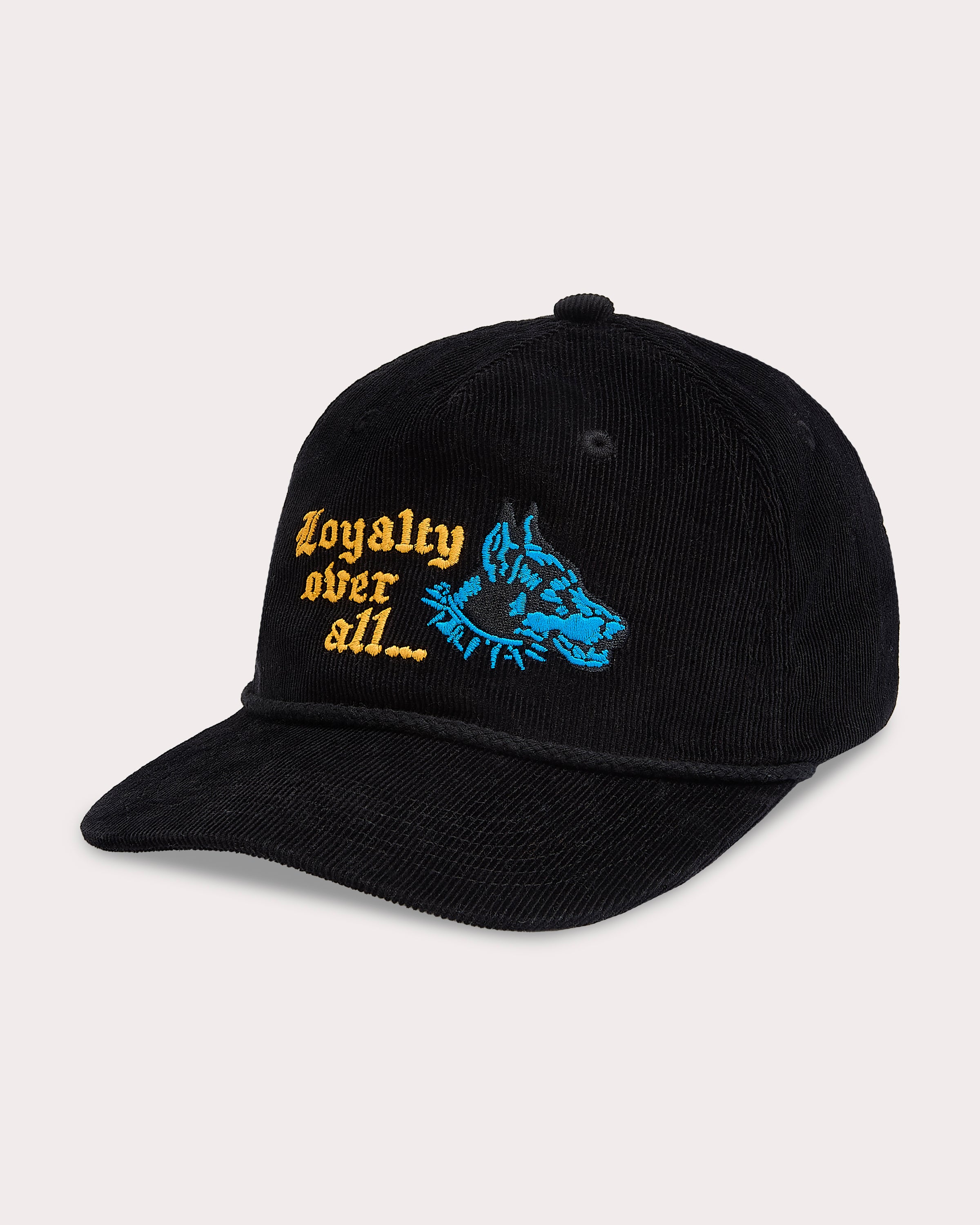 Loyalty Cord 5 Panel Cap - Washed Black
