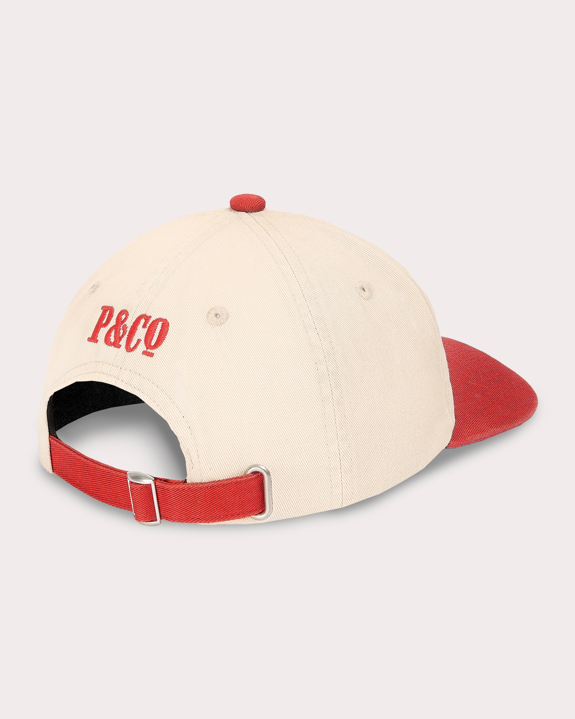 Bronco 5 Panel Cap - Ecru & Red 6 Bronco 5 Panel Cap - Ecru & Red