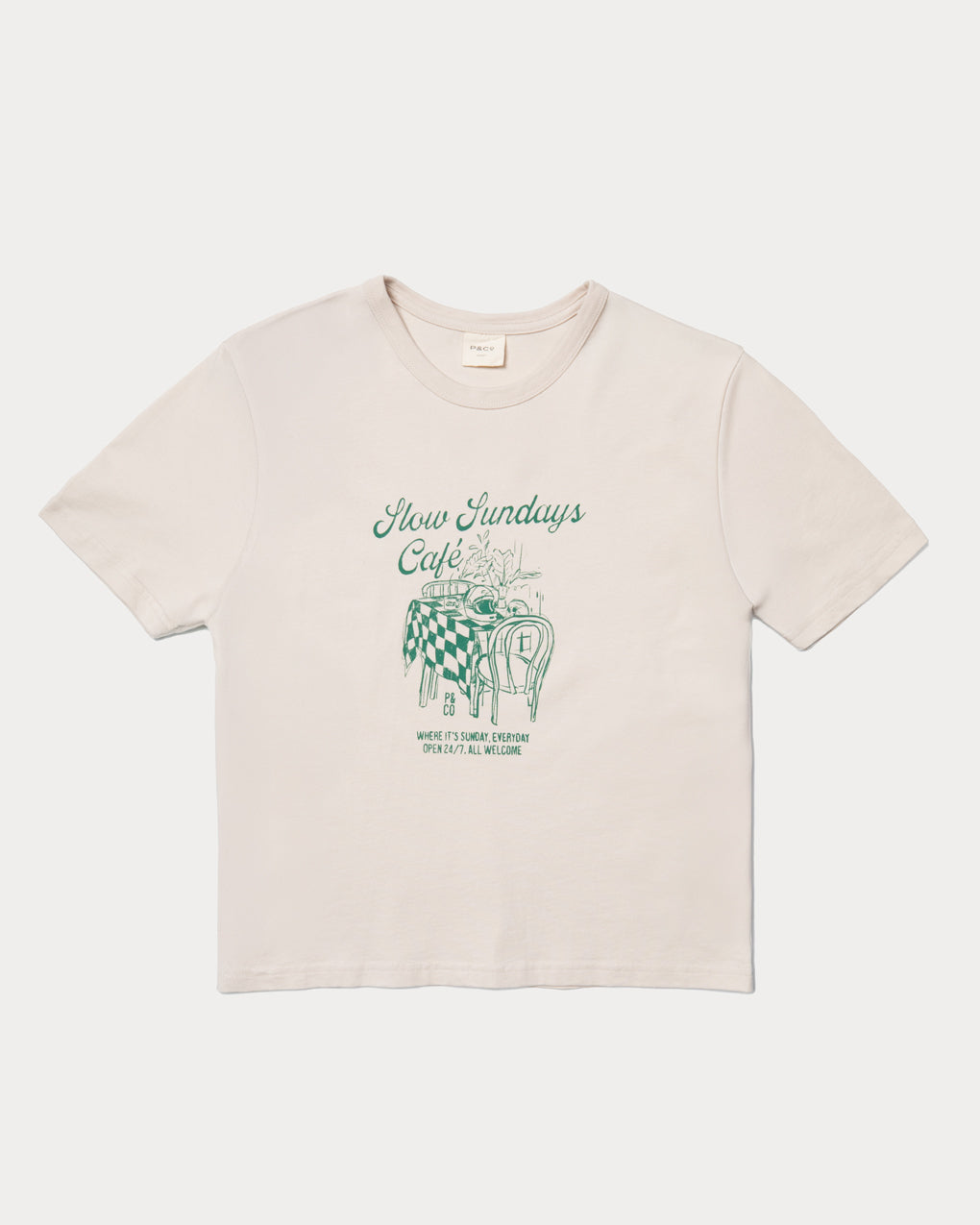 Slow Sundays Café T-Shirt - Bone 3 Slow Sundays Café T-Shirt - Bone