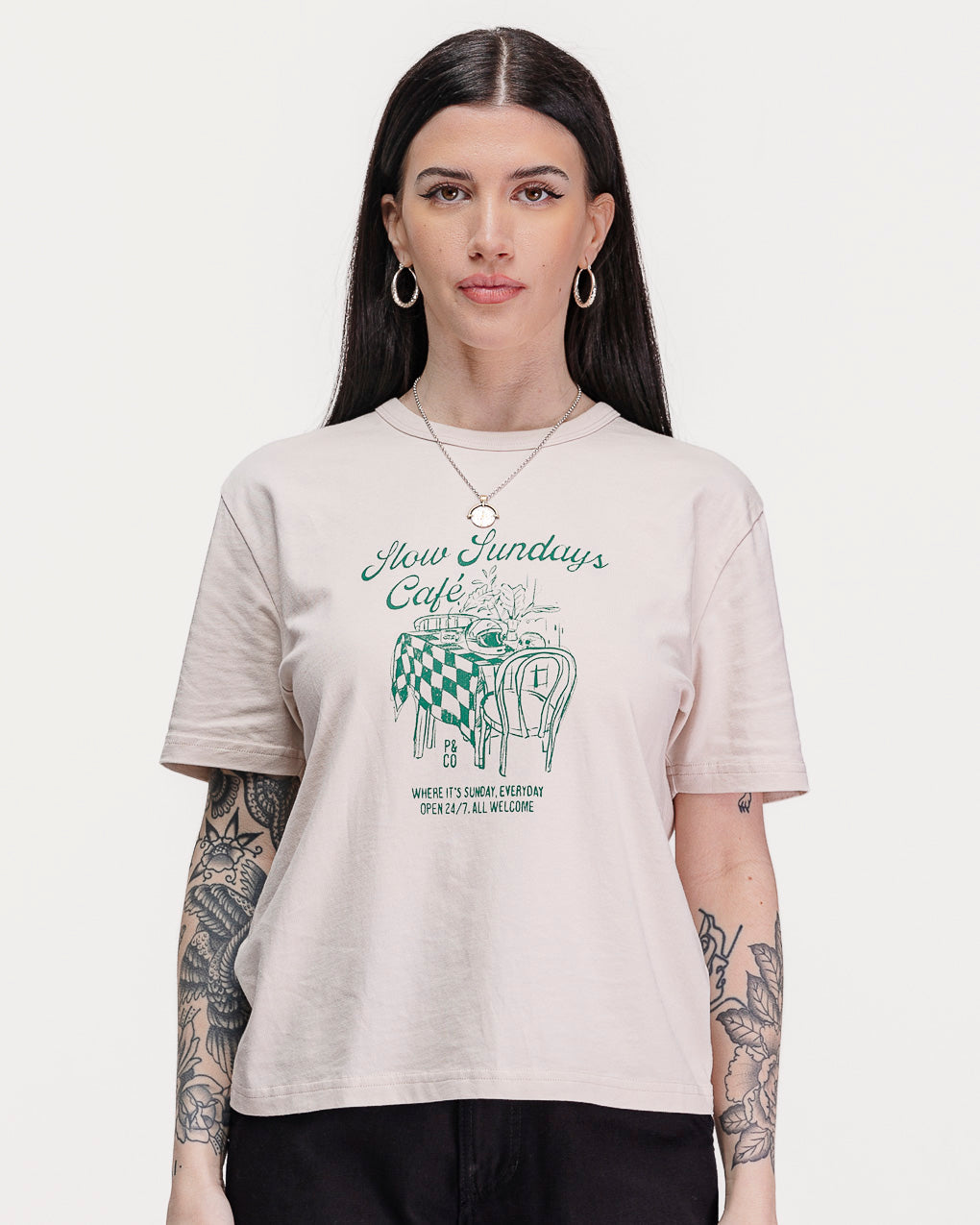 Slow Sundays Café T-Shirt - Bone 4 Slow Sundays Café T-Shirt - Bone