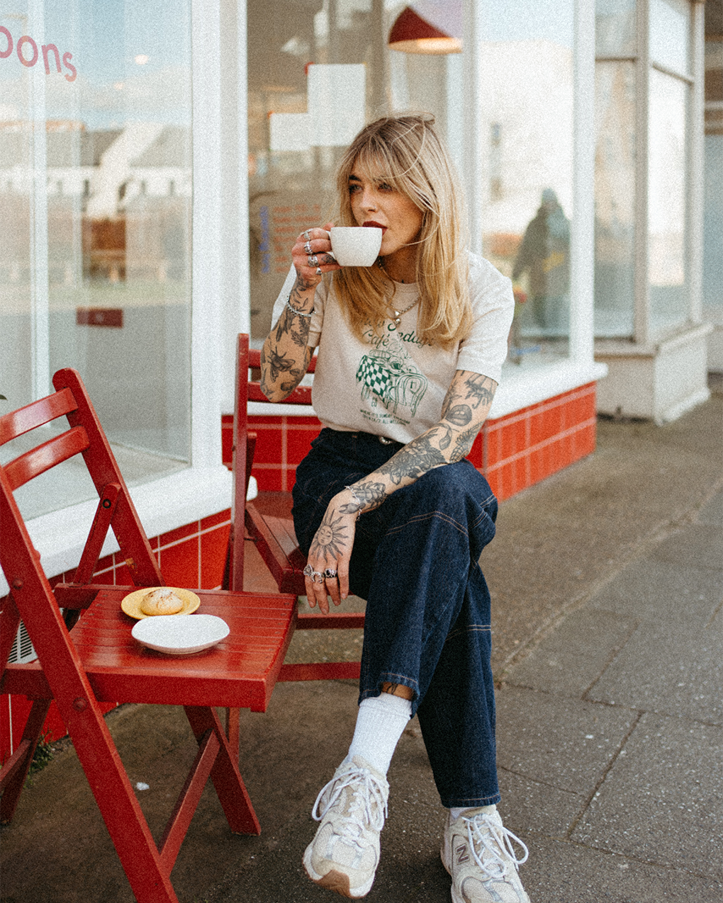 Slow Sundays Café T-Shirt - Bone 5 Slow Sundays Café T-Shirt - Bone