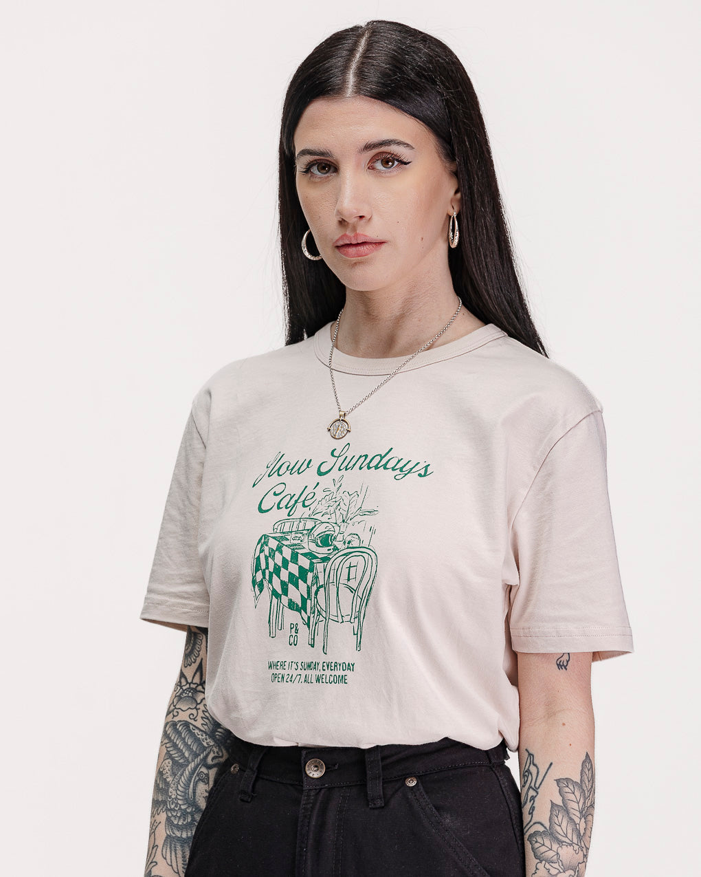 Slow Sundays Café T-Shirt - Bone 6 Slow Sundays Café T-Shirt - Bone