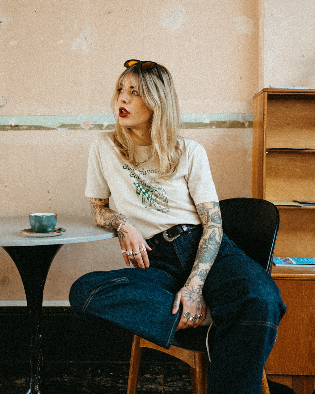 Slow Sundays Café T-Shirt - Bone 9 Slow Sundays Café T-Shirt - Bone