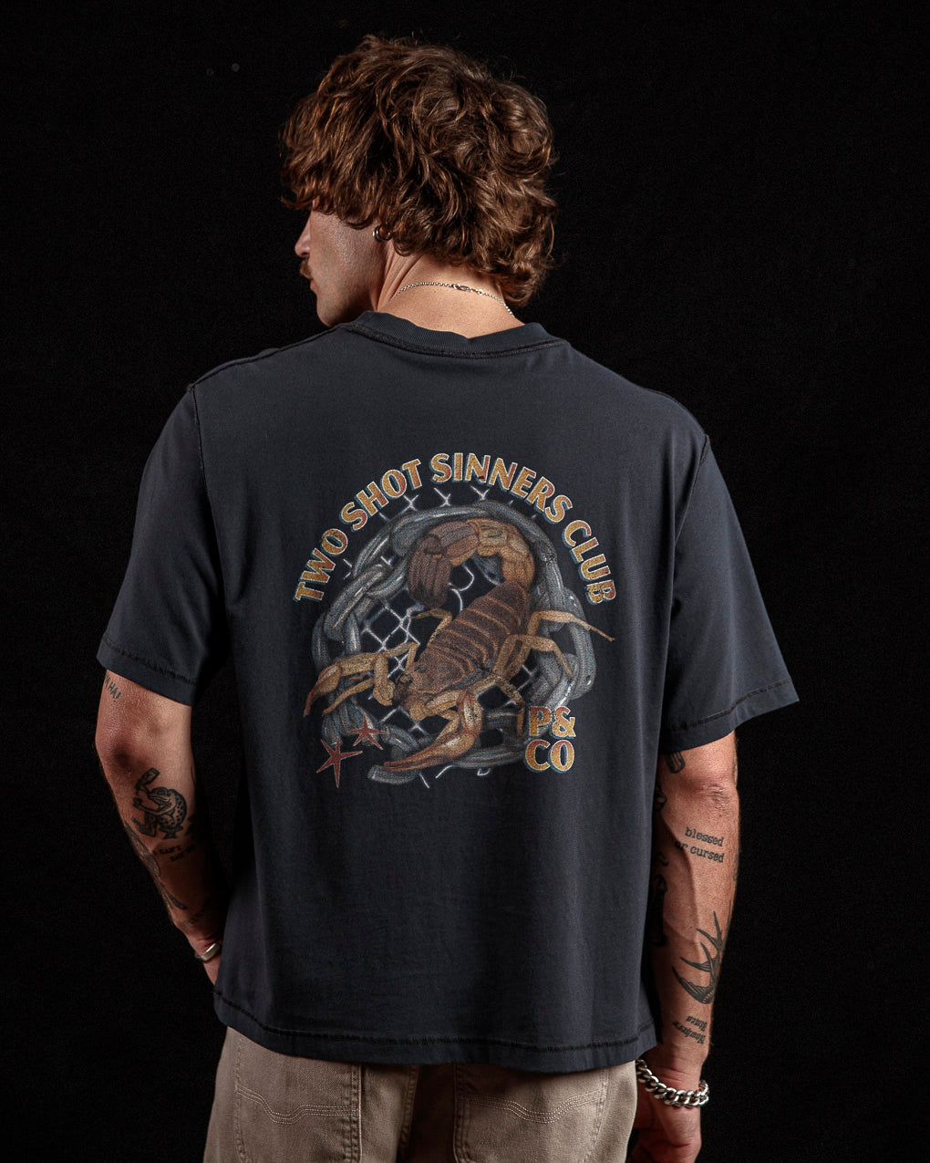 Sinners Club Boxy T-Shirt - Heavy Washed Back