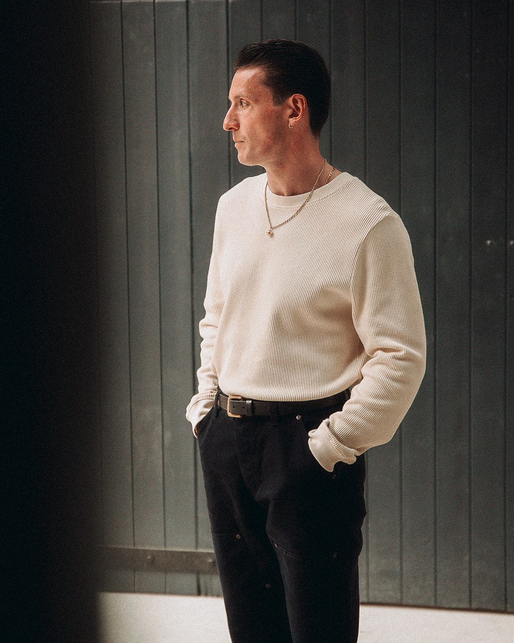 Crafted Ribbed Longsleeve - Ecru 4 Crafted Ribbed Longsleeve - Ecru