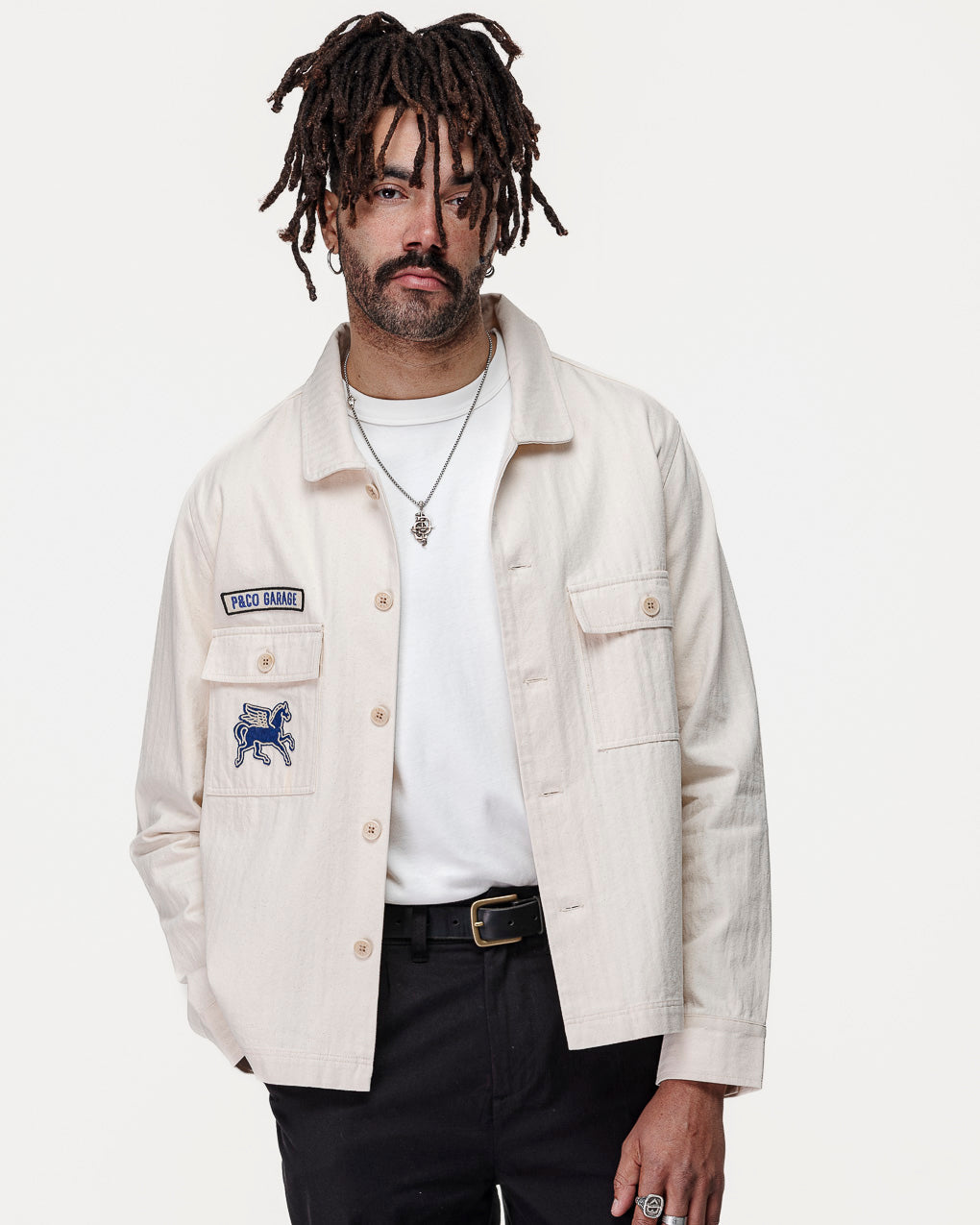 Parts & Service Work Overshirt - Ecru 4 Parts & Service Work Overshirt - Ecru