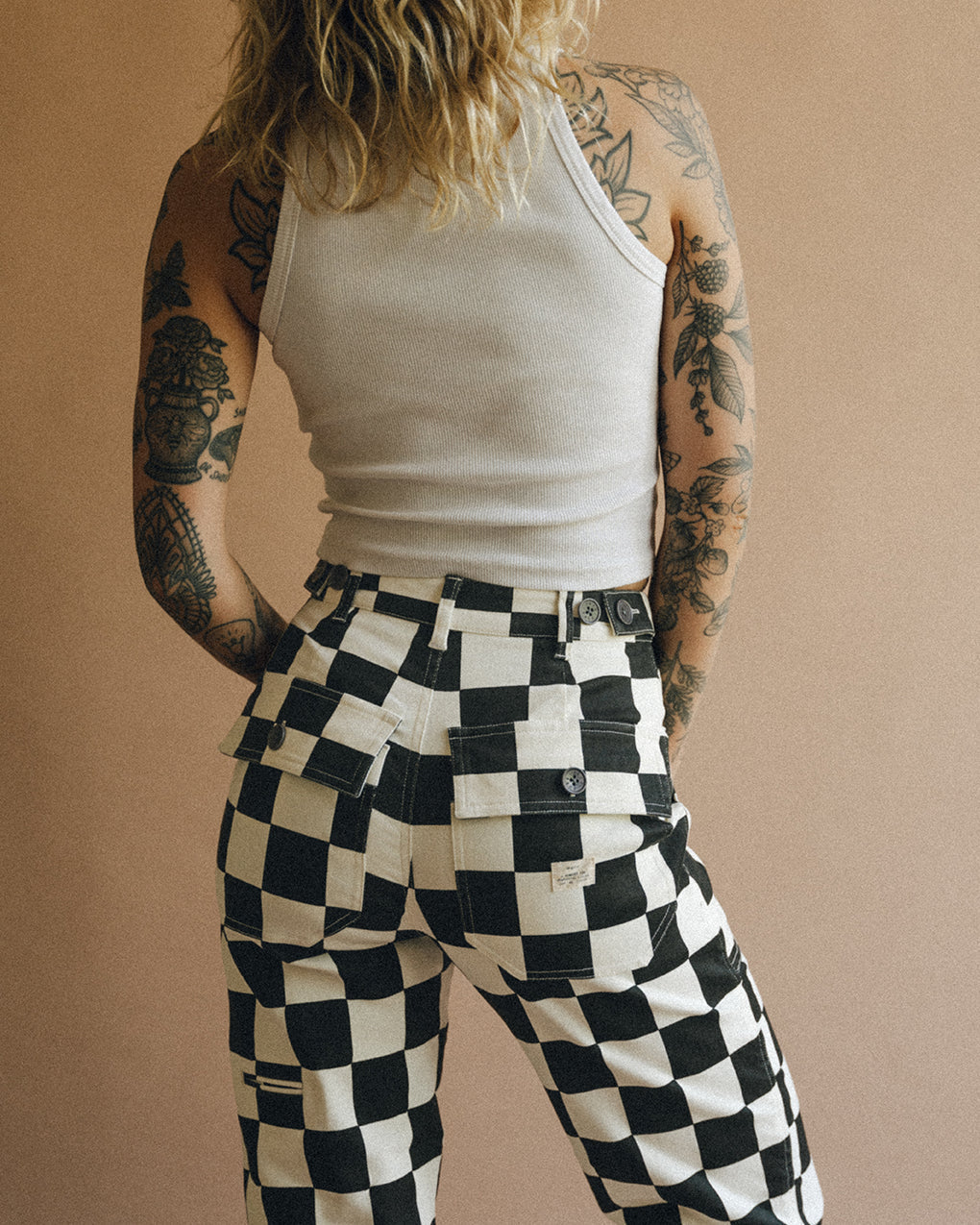 Service Fatigue Pants - Black Checkerboard