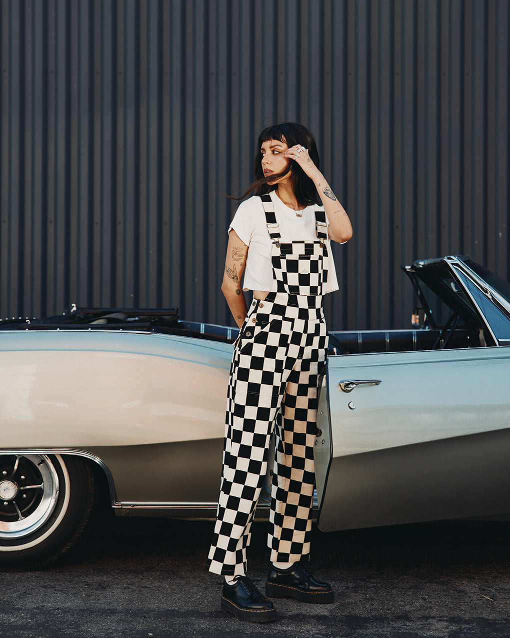 Service Overalls - Black Checkerboard