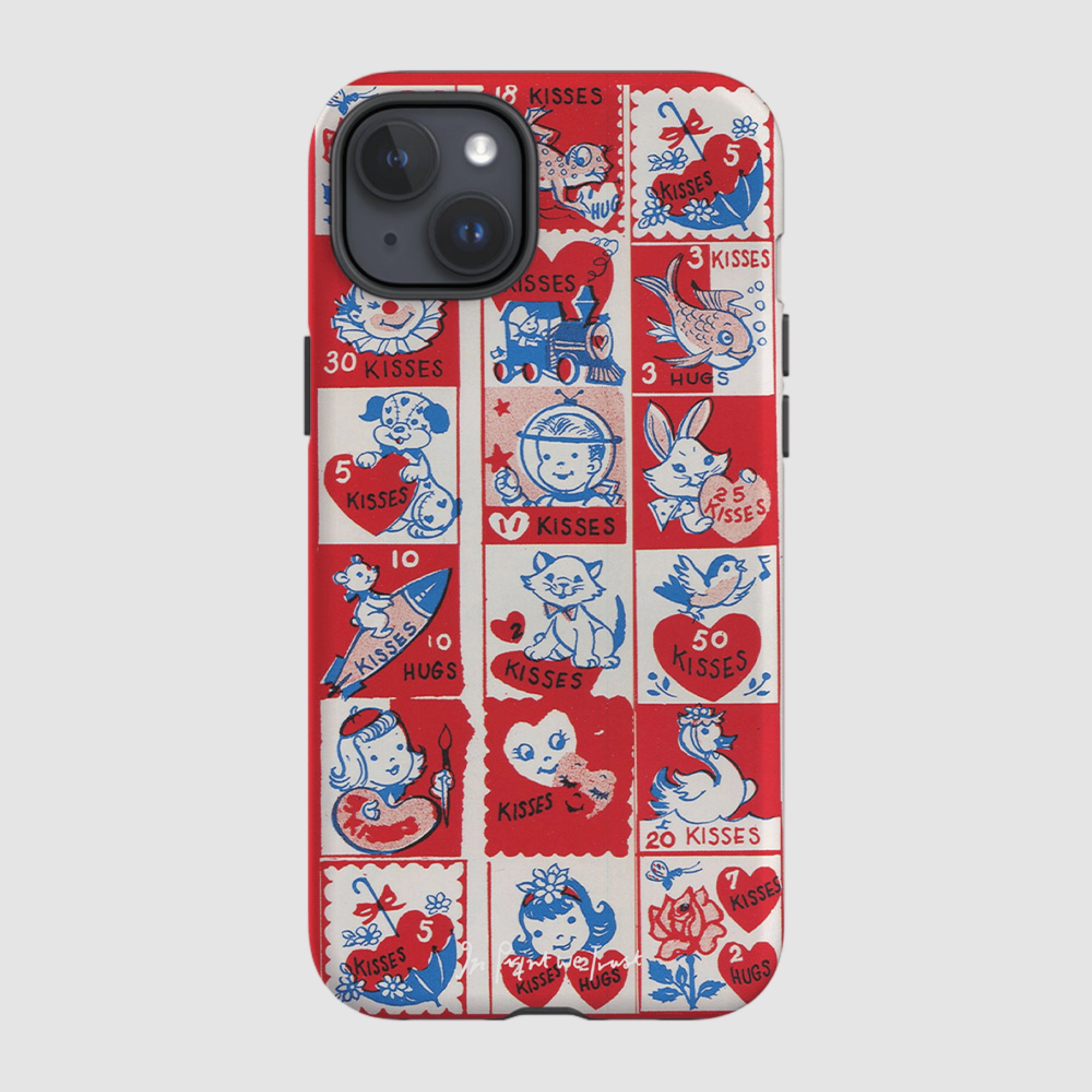 2 kisses 2 hugs tough iPhone case