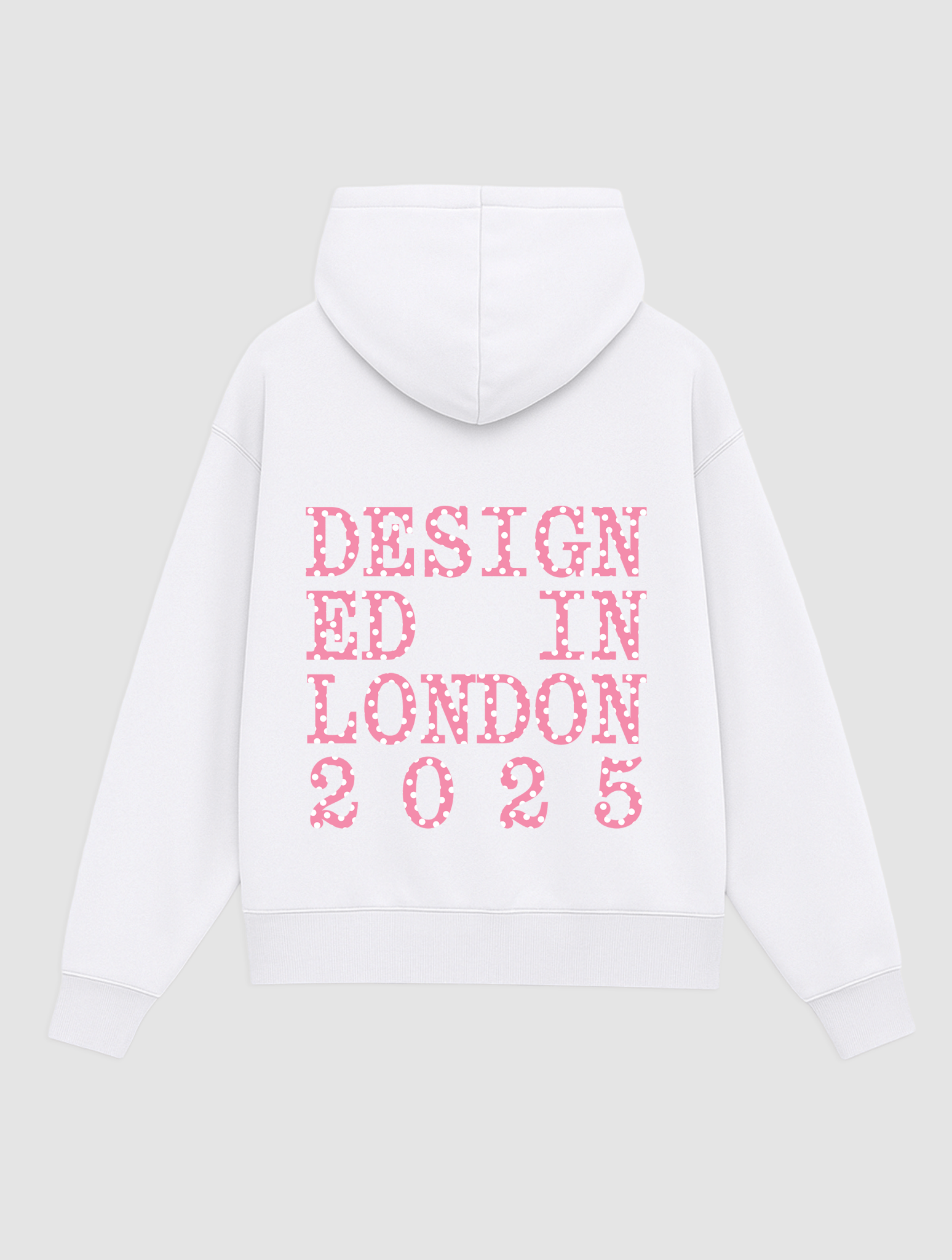 designed in london white hoodie