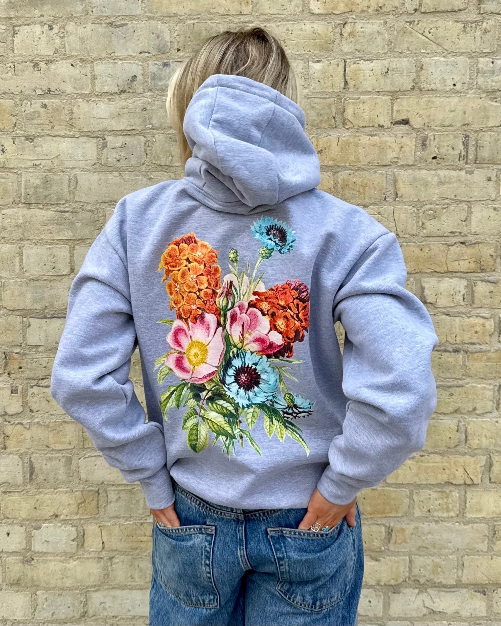full bloom grey hoodie