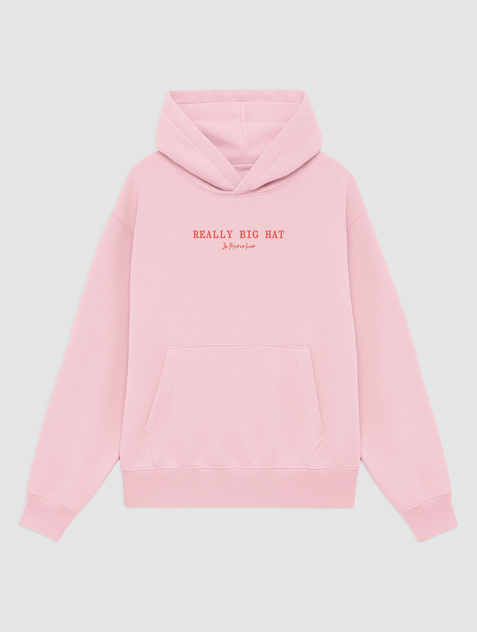 really big hat pink hoodie
