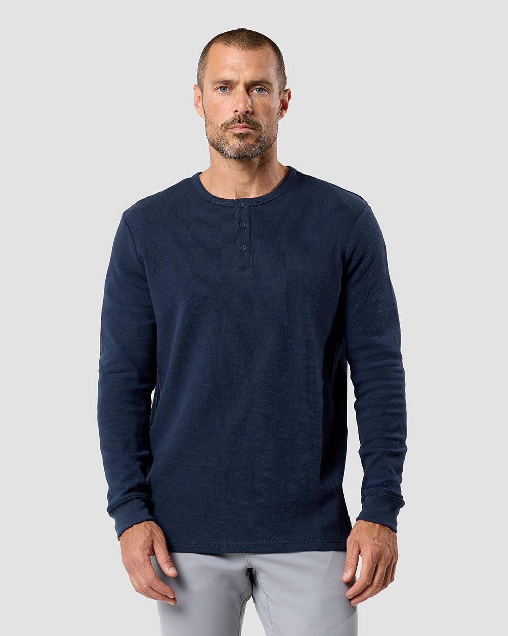 Long Sleeve Waffle Knit Henley 15 Long Sleeve Waffle Knit Henley