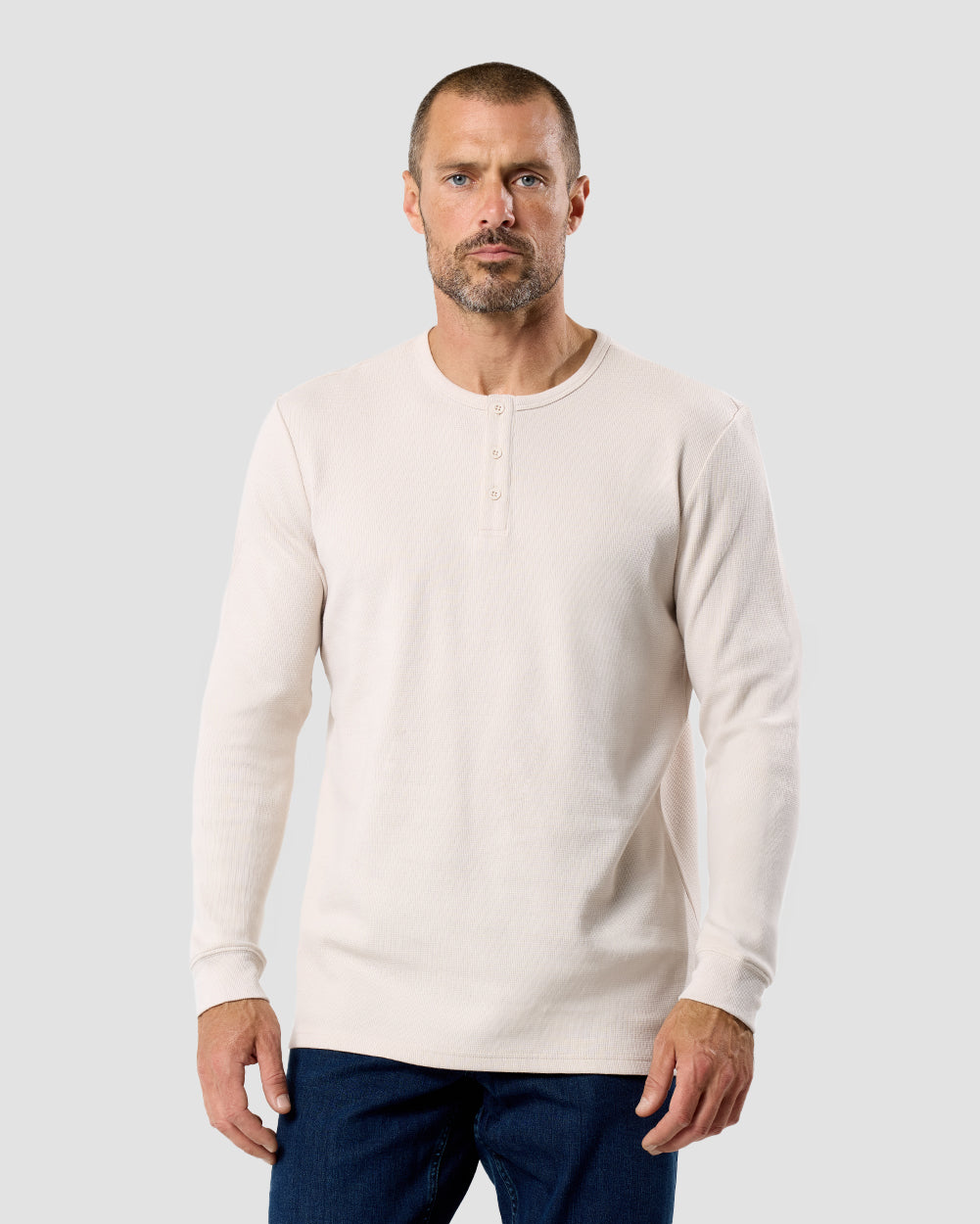 Long Sleeve Waffle Knit Henley 27 Long Sleeve Waffle Knit Henley