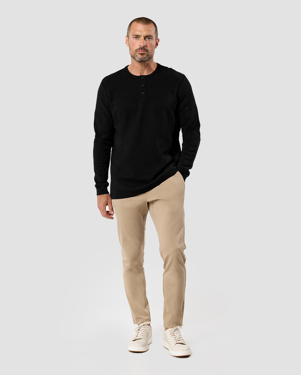 Long Sleeve Waffle Knit Henley 4 Long Sleeve Waffle Knit Henley