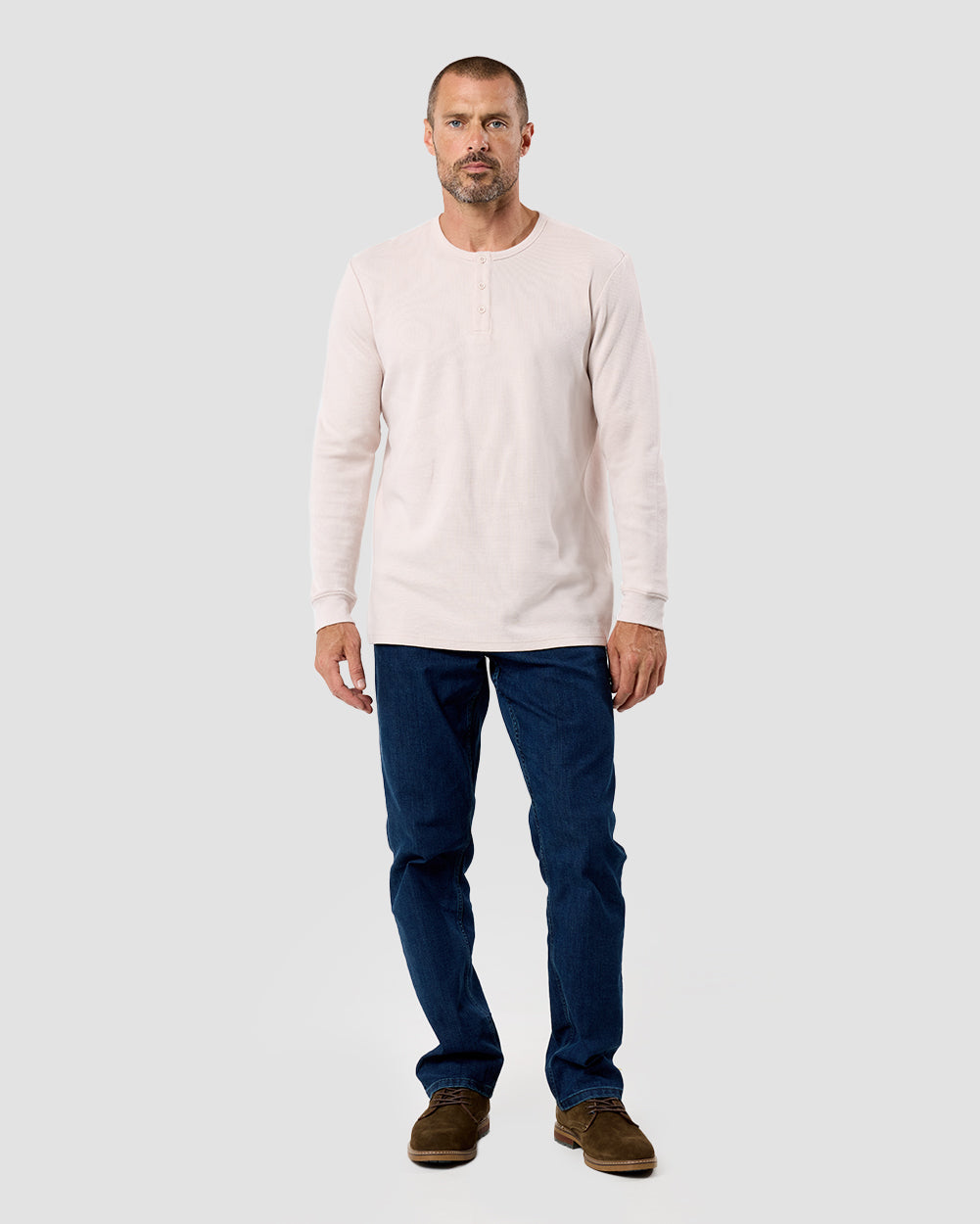 Long Sleeve Waffle Knit Henley 31 Long Sleeve Waffle Knit Henley