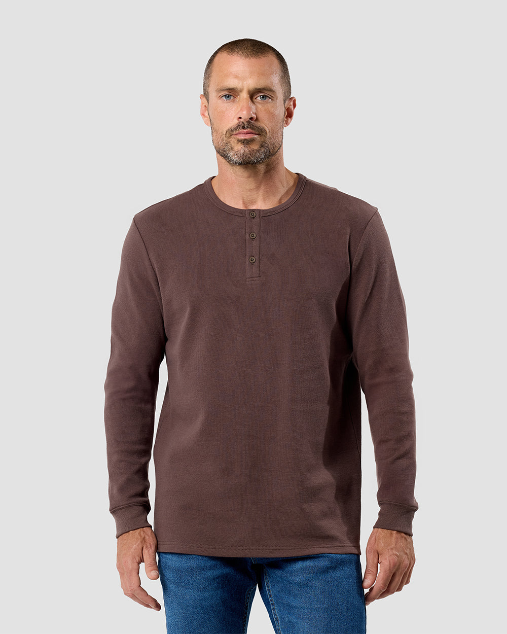 Long Sleeve Waffle Knit Henley 33 Long Sleeve Waffle Knit Henley