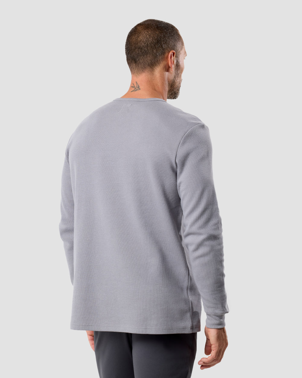 Long Sleeve Waffle Knit Henley 42 Long Sleeve Waffle Knit Henley
