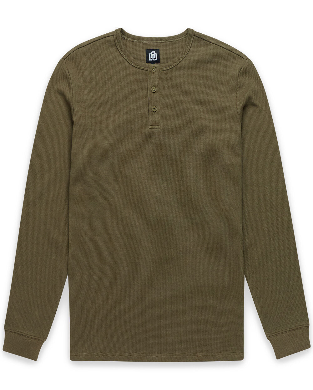 Long Sleeve Waffle Knit Henley 44 Long Sleeve Waffle Knit Henley