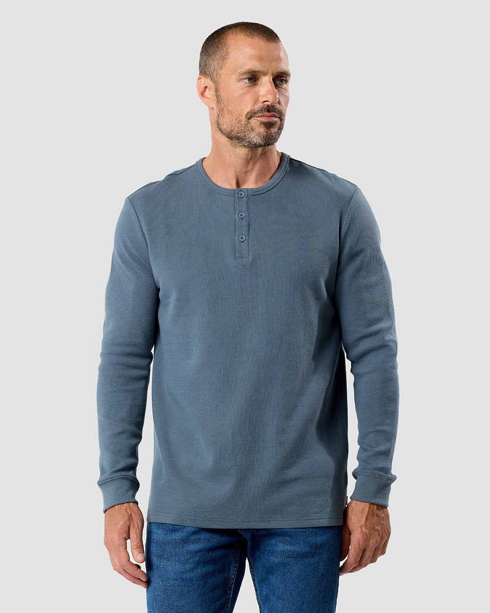 Long Sleeve Waffle Knit Henley 9 Long Sleeve Waffle Knit Henley