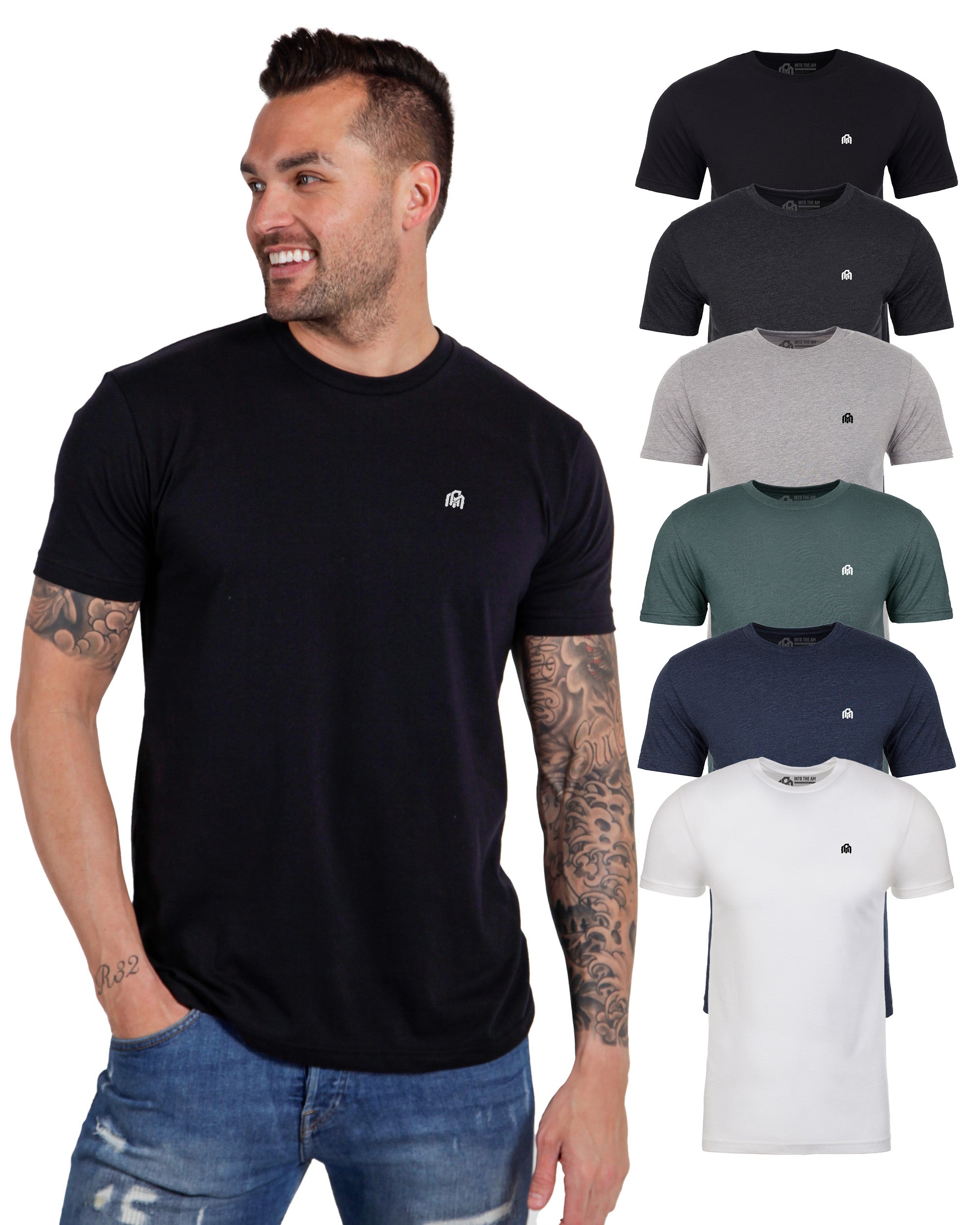 Basic Tee 6-Pack (Black/Charcoal/Grey/Indigo/Navy/White)